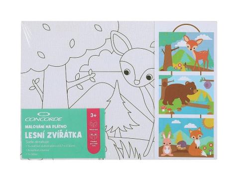 Malování na plátno - lesní zvířátka