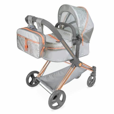 Skládací kočárek pro panenky 3v1 s batůžkem CITY X - 73cm