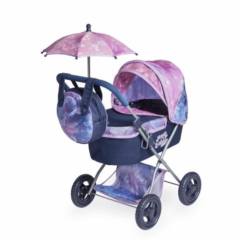 Kočárek pro panenky skládací Magic Bubble se slunečníkem a taškou - 60 cm Kočárek pro panenky skládací Magic Bubble se slunečníkem a taškou - 60 cm