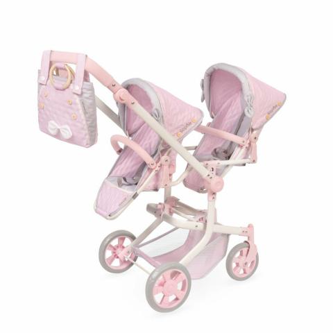Skládací kočárek pro dvojčata panenky s taškou Sophie - 91 cm