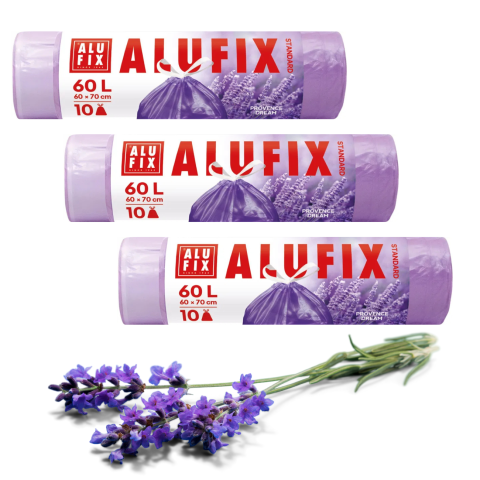 Sáček do koše 60l/60x70/10ks ALUFIX s vůní levandule