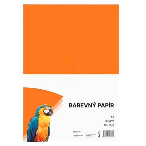 Papír barevný Color A3/80 oranžový 100ks