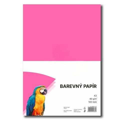 Papír barevný Color A3/80 růžový 100ks