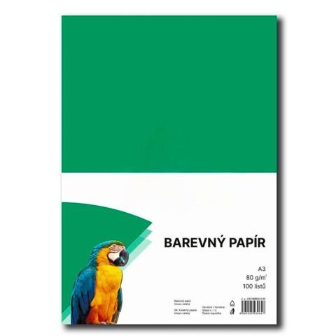 Papír barevný Color A3/80 tmavě zelený 100ks