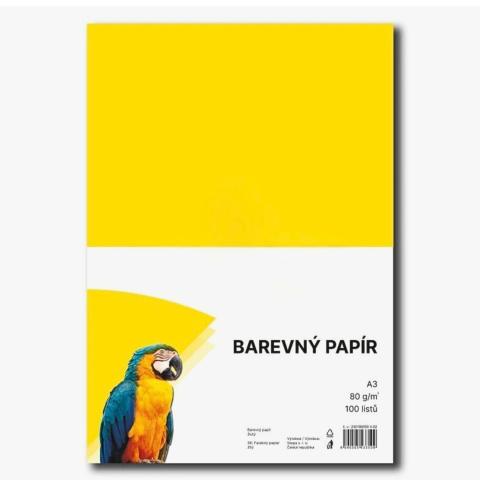 Papír barevný Color A3/80 žlutý 100ks